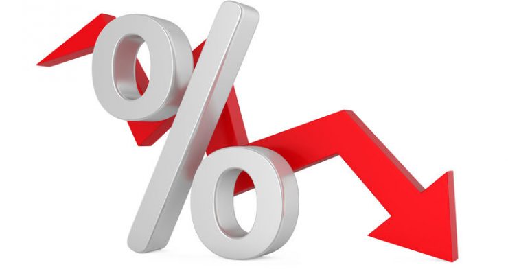 image of interest rate going down